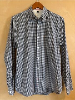APOLIS Global Citizen Men's
Button Down Shirt Blue and White Gingham Size M
